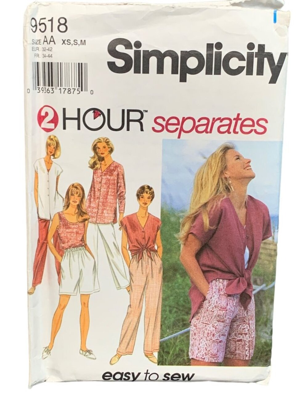 Simplicity 9518 Sewing Pattern Size 6-8-10-12-14-16 Shirt Pant Short Uncut